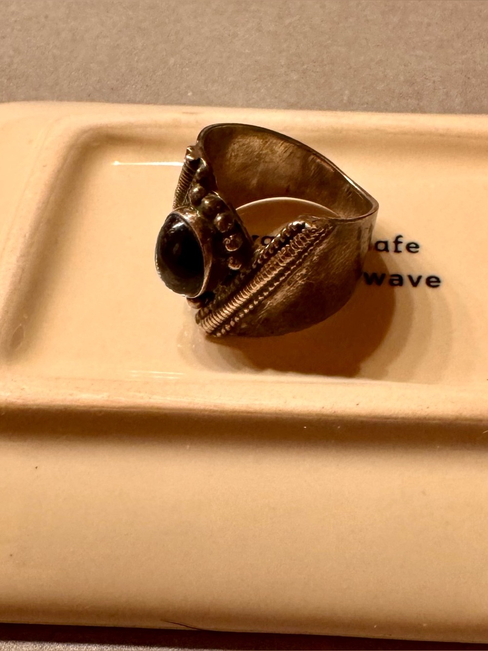 Statement Ring in Black & Silver